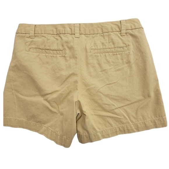 Soft Cotton Mid Rise Neutral Shorts Flat Front Chino  SZ 6 - Picture 3 of 7